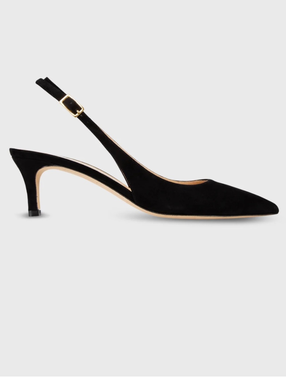 Ann Mashburn Kitten Heel Slingback Size 42 In Black Suede Worn Twice EUC